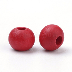 染め加工ウッドビーズ  ラウンド  ミックスカラー  7x6mm  穴：2mm  約9000個/1000g&nbsp;WOOD-S662-6x7mm-A