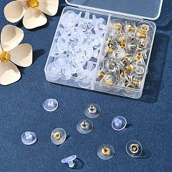Brass Bullet Clutch Bullet Clutch Earring Backs with Pad&nbsp;KK-FS0001-43
