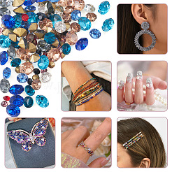 Pointed Back Glass Rhinestone Cabochons&nbsp;RGLA-YS0001-03