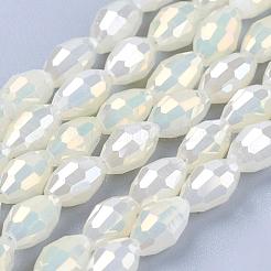 Electroplate Glass Beads Strands&nbsp;EGLA-J013-4X6mm-F03