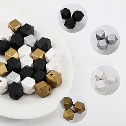 48Pcs 4 Styles Spray Painted Natural Wooden Beads&nbsp;WOOD-CA0001-74