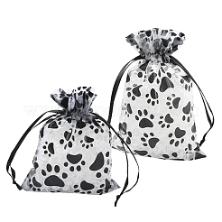 20Pcs Paw Print Organza Jewelry Drawstring Pouches&nbsp;ABAG-YW0001-15A