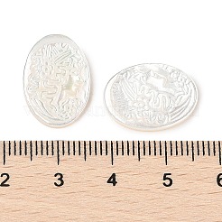 天然ホワイトシェル彫刻カボション  カメオの女性が描かれた楕円形  12.5x2.5mm&nbsp;SSHEL-I026-02A-02