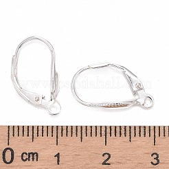 925スターリングシルバーレバーバックフープピアスのパーツ  銀  17x10x3.5mm  穴：1mm  ピン：1.5mm&nbsp;STER-A002-236