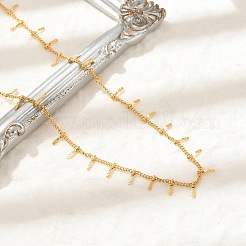 304 Stainless Steel Twist Chain Tassel Necklaces for Women&nbsp;NJEW-U029-01G
