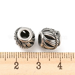 316サージカルステンレスビーズ  バレル  アンティークシルバー  10.5x9.5mm  穴：4mm&nbsp;STAS-Q304-43AS