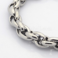 Tarnish Resistant Casual Style 304 Stainless Steel Double Link Chain Bracelets&nbsp;X-STAS-O036-37P