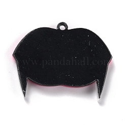 ウエスタンスタイルの蛍光アクリルパーツ  牙の形  カメリア  30x37x4mm  穴：2mm&nbsp;BACR-I001-01B