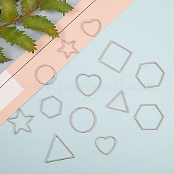 ダングルピアスDIYメイキングキット  304および201ステンレス鋼リンクリングを含む  シリコン製ピアスキャッチ  アイアン製丸カン  真鍮のピアスフック  ステンレス鋼色  好みのリング：48個/セット&nbsp;DIY-SZ0005-83