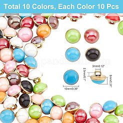 100Pcs 10 Style 1-Hole Brass Resin Button&nbsp;BUTT-NB0001-41