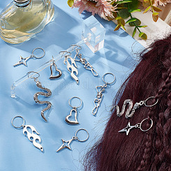 10 Pairs 5 Styles Alloy Dreadlocks Beads&nbsp;OHAR-CP0001-07