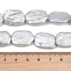 染色された天然バロックケシパールビーズの連  培養された淡水パールビーズ  長方形  グレード6a+  グレー  15~20mm  穴：0.6mm  約20~21個/連  15.55''~16.14''（39.5~41センチメートル）&nbsp;PA-CBAFEE8-16D