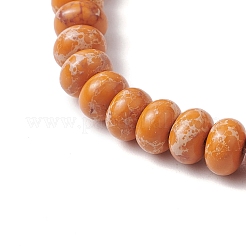 Synthetic Imperial Jasper Beads & Turquoise Cross Stretch Bracelets for Women Men&nbsp;BJEW-JB11382