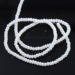 Imitation Jade Electroplate Glass Faceted Rondelle Beads Strands&nbsp;GLAA-F025-C01
