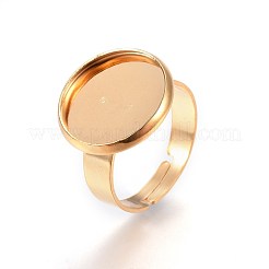 Ion Plating(IP) Adjustable 201 Stainless Steel Finger Rings Components&nbsp;STAS-G187-01G-14mm