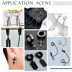 12Pcs 6 Style 304 Stainless Steel Hoop Earrings Findings&nbsp;STAS-UN0043-23