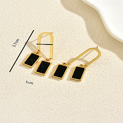 201 Stainless Steel Enamel Stud Dangle Earrings for Women&nbsp;LJ2038