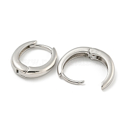 ラックメッキブラスフープピアス  カドミウムフリー＆鉛フリー  長持ちメッキ  リング  プラチナ  3x16mm&nbsp;EJEW-C102-30C-P