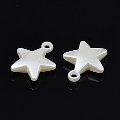 ABSプラスチックパール調ペンダント  スター  乳白色  22x19x5.5mm  穴：2.5mm  約560個/500g&nbsp;KY-T023-009