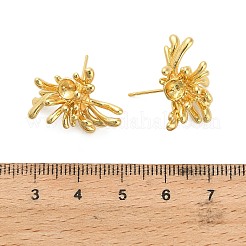 Flower Brass Stud Earring Findings&nbsp;KK-D102-05G