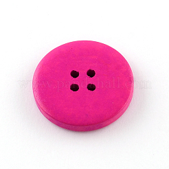4ホール染めウッドボタン  フラットラウンド  ミックスカラー  20x4mm  穴：2mm  約648個/500g&nbsp;BUTT-R033-026
