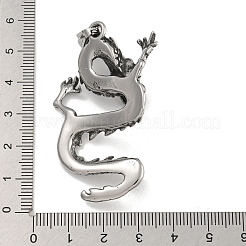 304ステンレススチール製ビッグペンダント  ドラゴンチャーム  アンティークシルバー  53x35.5x16.5mm  穴：9x5mm&nbsp;STAS-D110-08AS