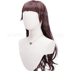 女の子の女性のためのフラットラウンドナチュラルミックスストーンペンダントネックレス  ゴールドカラー  16.73~17.13インチ（42.5~43.5cm）&nbsp;NJEW-JN03749