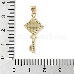 Brass Micro Pave Clear Cubic Zirconia Pendants&nbsp;KK-I712-58G-02