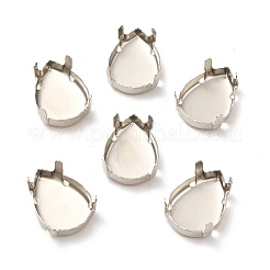 Platinum Plated Brass Sew on Prong Settings&nbsp;X-KK-G246-13x18mm-P