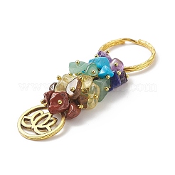 Chakra Natural Gemstone Chip Pendant Keychain&nbsp;KEYC-JKC00414-04