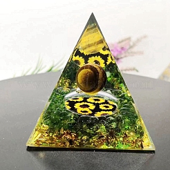 ボール付き樹脂オルゴナイトピラミッド  精神を高めるためのストレス解消  グリーン  60x60x60mm&nbsp;PW-WG11318-01