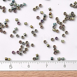 MIYUKIデリカビーズ  シリンダー  日本製シードビーズ  11/0  （db0024)メタリックオリーブグリーンアイリス  1.3x1.6mm  穴：0.8mm  約2000PCS /ボトル  10 G /ボトル&nbsp;SEED-JP0008-DB0024