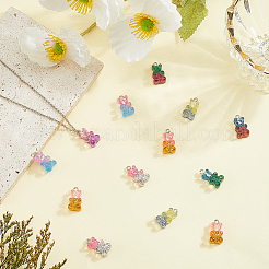 40Pcs 10 Colors Transparent Resin Pendants&nbsp;RESI-CP0001-11