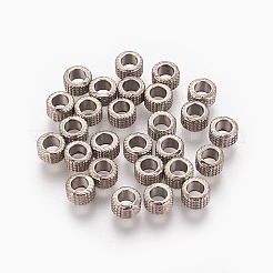 チベット風合金スペーサービーズ  鉛フリー＆カドミウムフリー  ガンメタ色カラー  3x5mm  穴：3mm&nbsp;LS-K08PT051