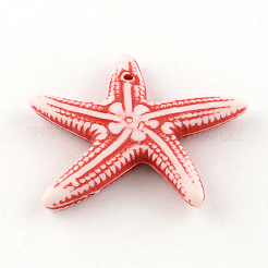 クラフトスタイルの海のテーマアクリルビーズ  混合図形  ミックスカラー  16.5~36.5x11~31x4~11mm  穴：1mm  約360個/500g&nbsp;SACR-S757-01