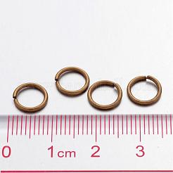 真鍮製オープンタイプ丸カン  ラウンド  カドミウムフリー＆鉛フリー  アンティークブロンズ  18ゲージ  8x1mm  内径：6mm  約400個/50g&nbsp;X-JRC8MM-AB