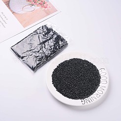 12/0 ガラスシードビーズ  不透明な色の光沢の  ラウンド  ブラック  2mm  穴：1mm  約30000個/ポンド&nbsp;SEED-A012-2mm-129