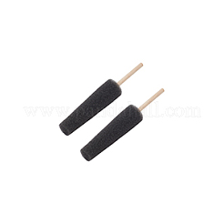 スポンジ粘土彫刻ツール  木製ハンドル付き  DIYアート陶器ツール  ブラック  15.7x2.6~2.75cm&nbsp;AJEW-WH0270-138B