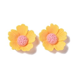オペーク樹脂カボション  花  ミックスカラー  20.5x20x5.5mm&nbsp;FIND-D052-01B
