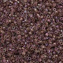 シリンダーシードビーズ  つや消しab色  丸い穴  均一サイズ  ココナッツブラウン  2x1.5mm  穴：0.8mm  約888個/10g&nbsp;X-SEED-H001-F13