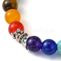 Chakra Natural & Synthetic Mixed Stone Stretch Bracelets&nbsp;BJEW-JB09859-02