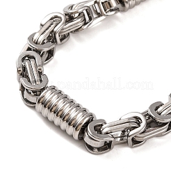 Tarnish Resistant 201 Stainless Steel Column Byzantine Chain Bracelets&nbsp;BJEW-B078-72P