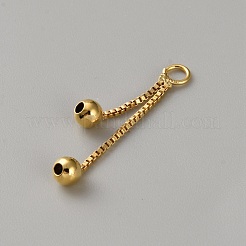真鍮チャーム  タッセルチャーム  14KGP本金メッキ  29x4mm  穴：2.5mm&nbsp;KK-WH0095-28G