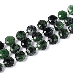 Natural Ruby in Zoisite Beads Strands&nbsp;G-B153-A18