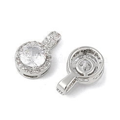 Brass Micro Pave Cubic Zirconia Pendants&nbsp;KK-R219-25P