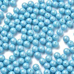 焼付塗装ガラスシードビーズ  ラウンド  ディープスカイブルー  6mm  穴：0.8mm  約1800個/1ポンド&nbsp;SEED-H003-02D