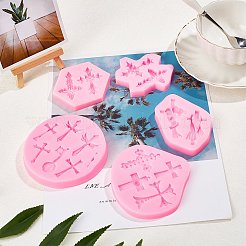 DIYのペンダント作り  シリコンモールド付き  プラスチック計量カップとピペット  ラテックス指サックと木製クラフトスティック  ミックスカラー&nbsp;DIY-OC0001-96