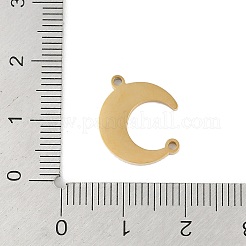 イオンプレーティング（IP）304ステンレススチールコネクタチャーム  月のリンク  ゴールドカラー  16x13x1.5mm  穴：1.2mm&nbsp;STAS-C108-22G
