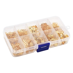 メッキ鉄ベル細線細工ビーズキャップ  ファンシービーズキャップ  花  ゴールドカラー  6.5~16x6.5~14x4~10mm  穴：0.5~1.5mm  345個/セット&nbsp;IFIN-FS0001-51