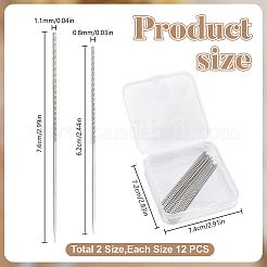 24個、2種類のスタイルのカートンスチール針  DIYミシン用品  ステンレス鋼色  62~76x0.8~1.3x0.8~1.1mm  12個/スタイル&nbsp;FIND-DR0001-96